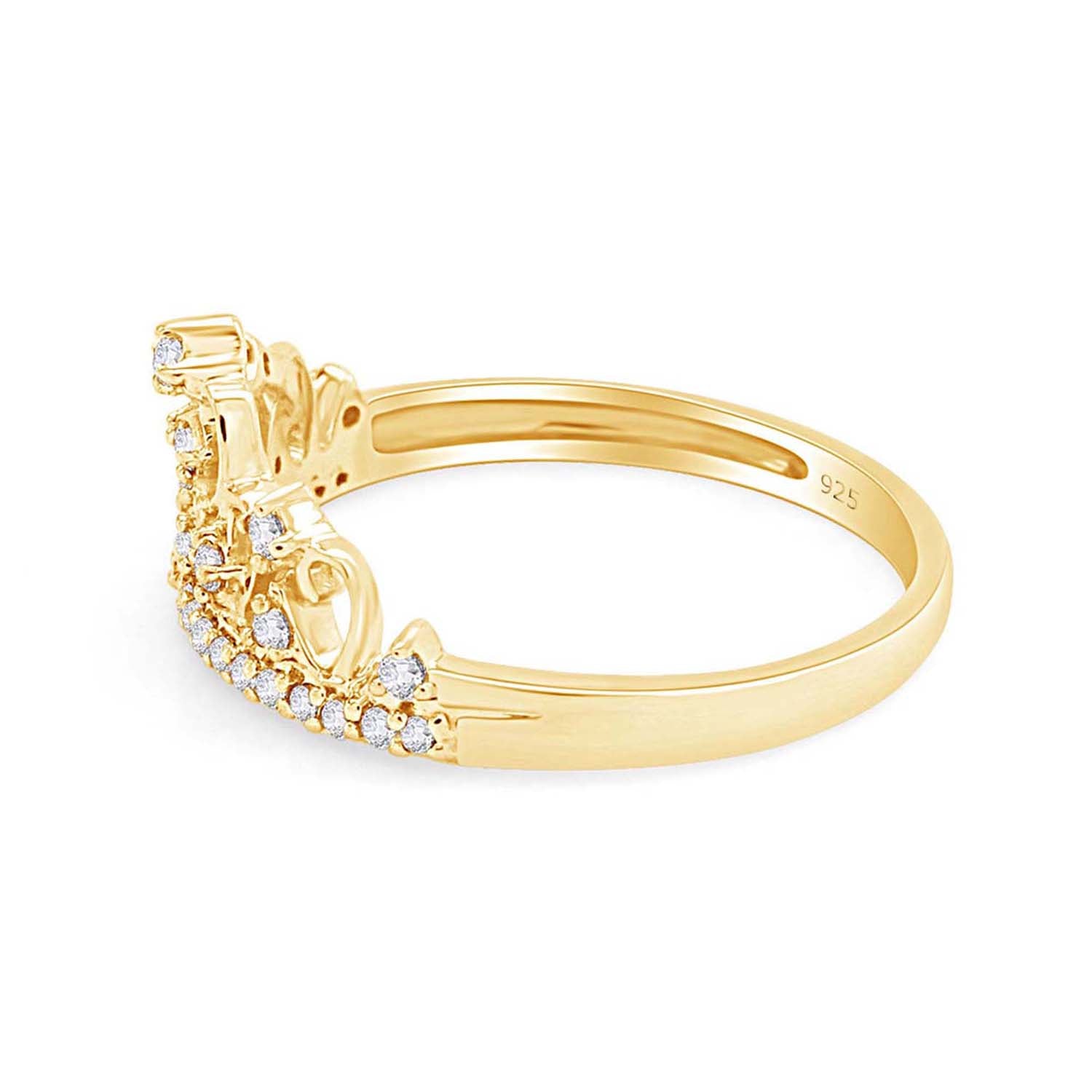 Ina White Natural Diamond Crown Ring