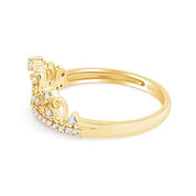 Ina White Natural Diamond Crown Ring