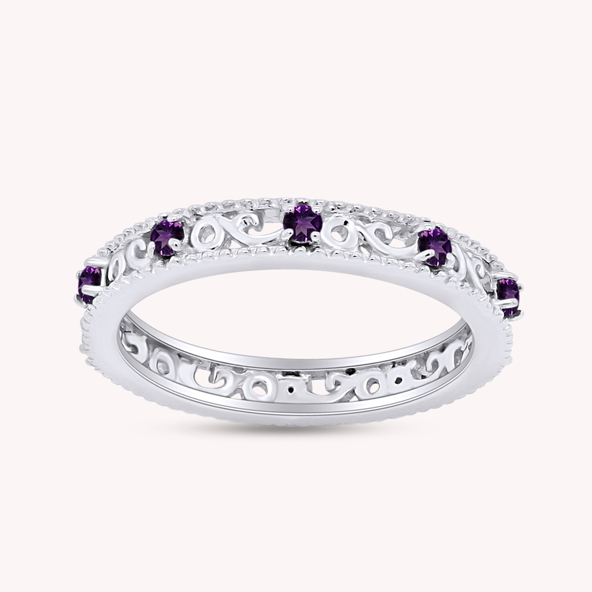 Filigree Eternity Wedding Band Ring for Women