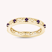 Filigree Eternity Wedding Band Ring for Women