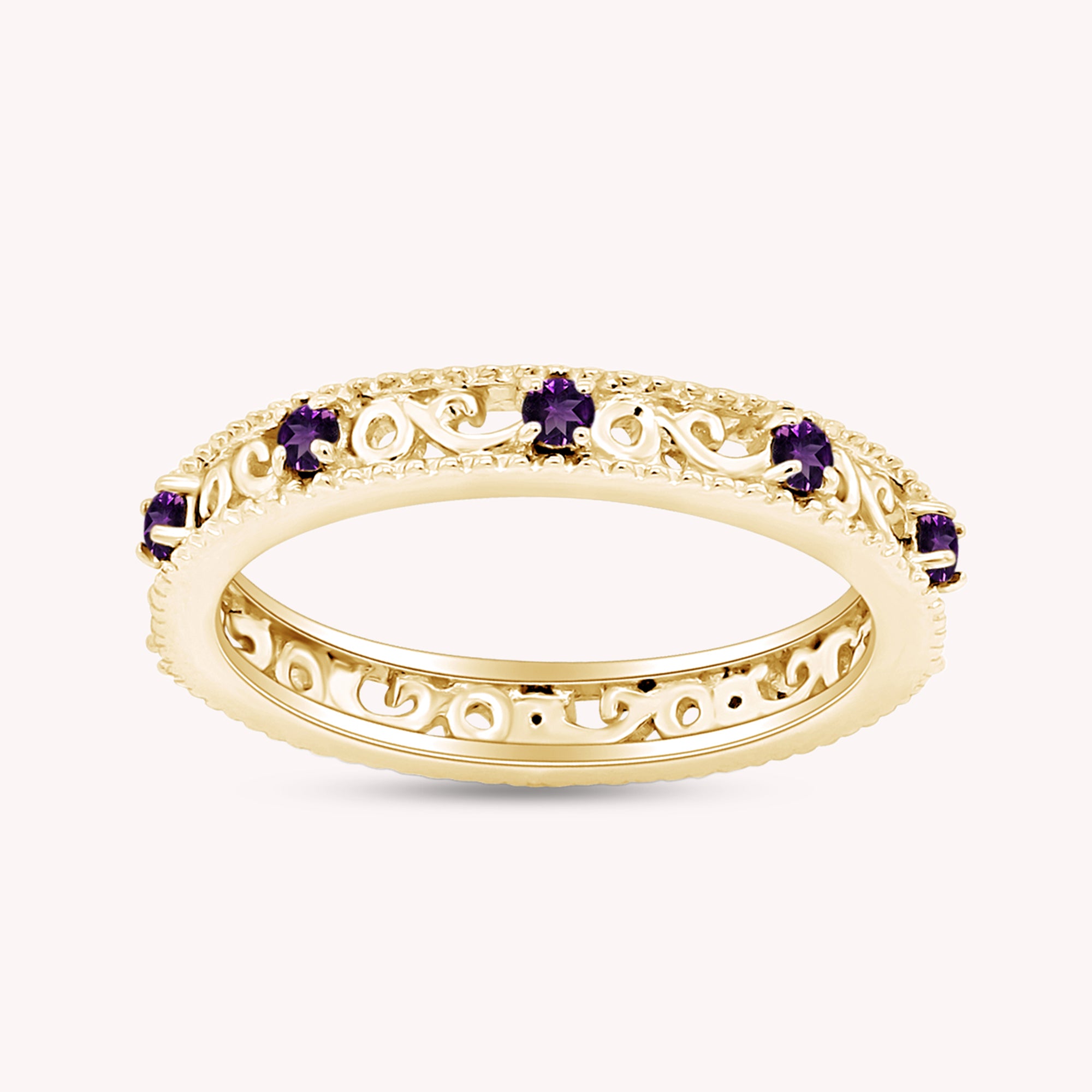 Filigree Eternity Wedding Band Ring for Women