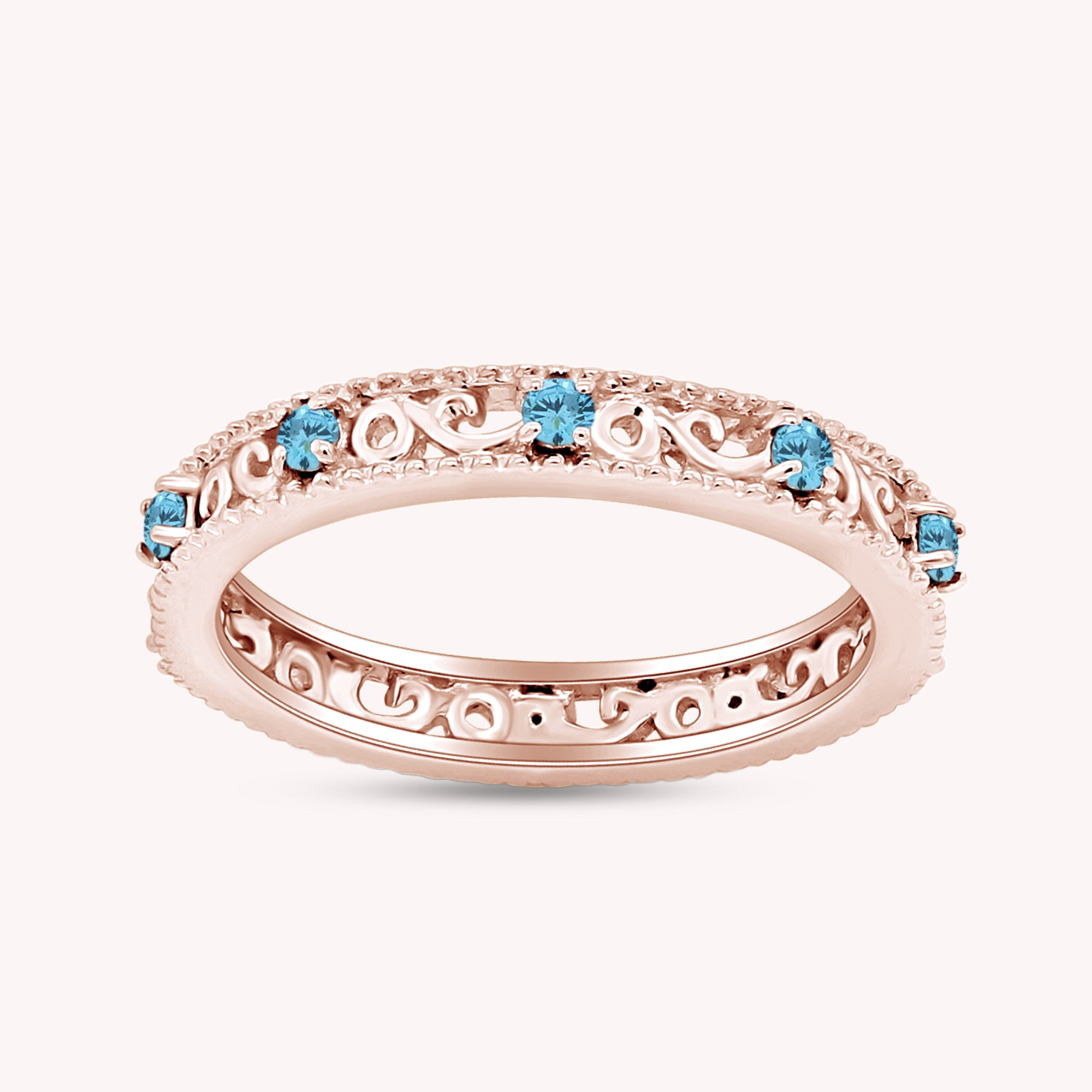 Filigree Eternity Wedding Band Ring for Women