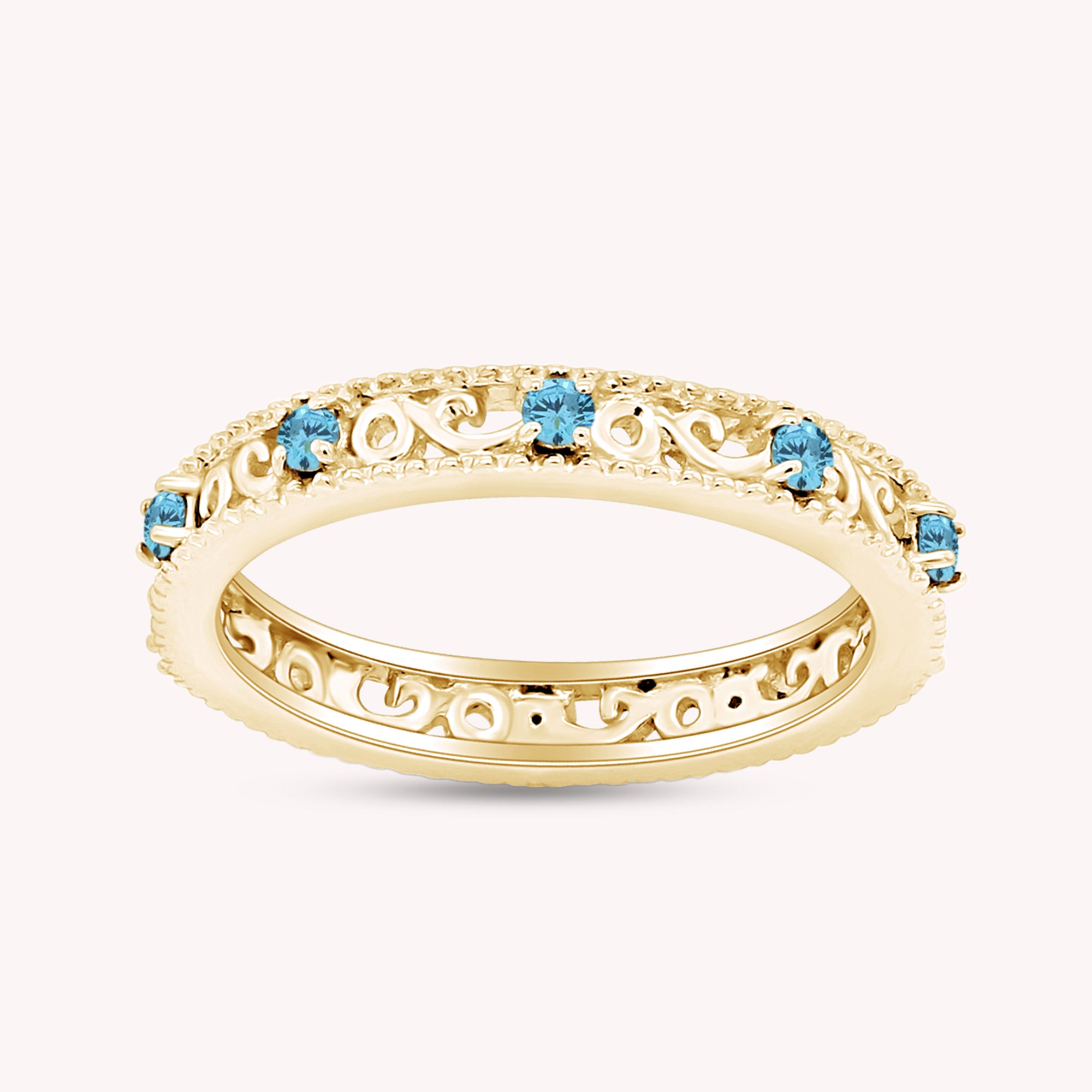 Filigree Eternity Wedding Band Ring for Women