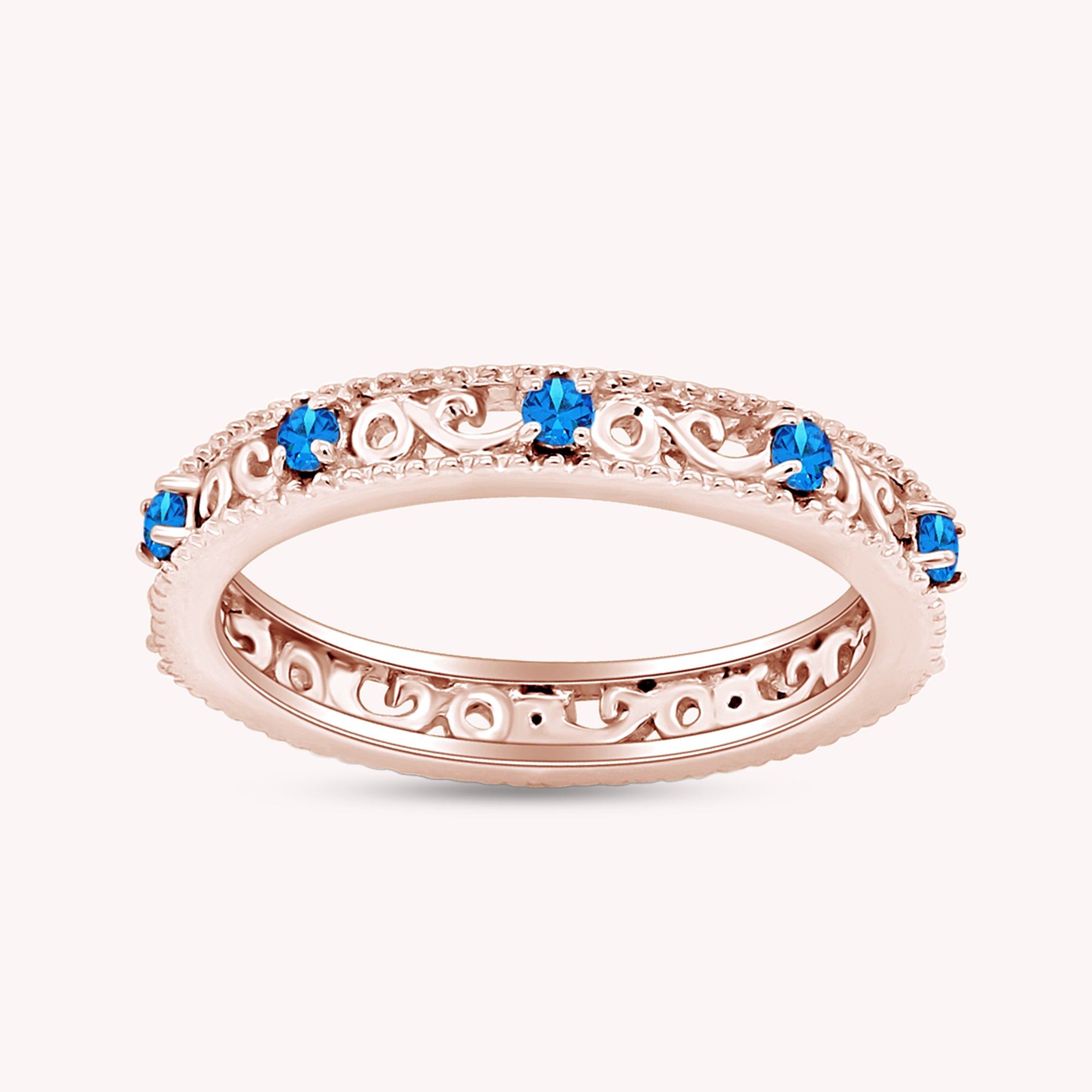 Filigree Eternity Wedding Band Ring for Women