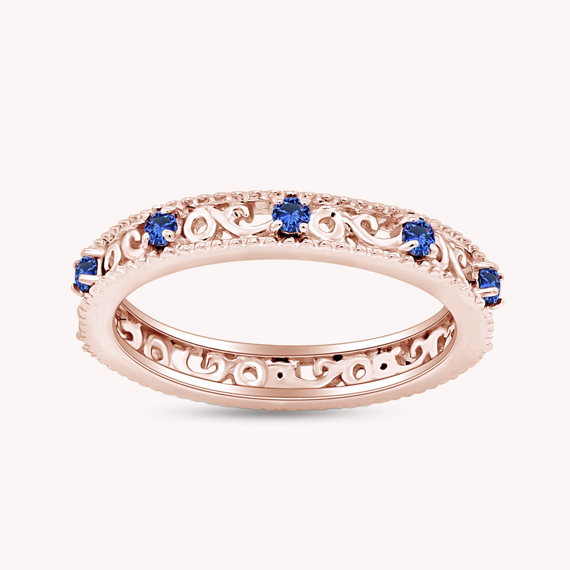 Filigree Eternity Wedding Band Ring for Women