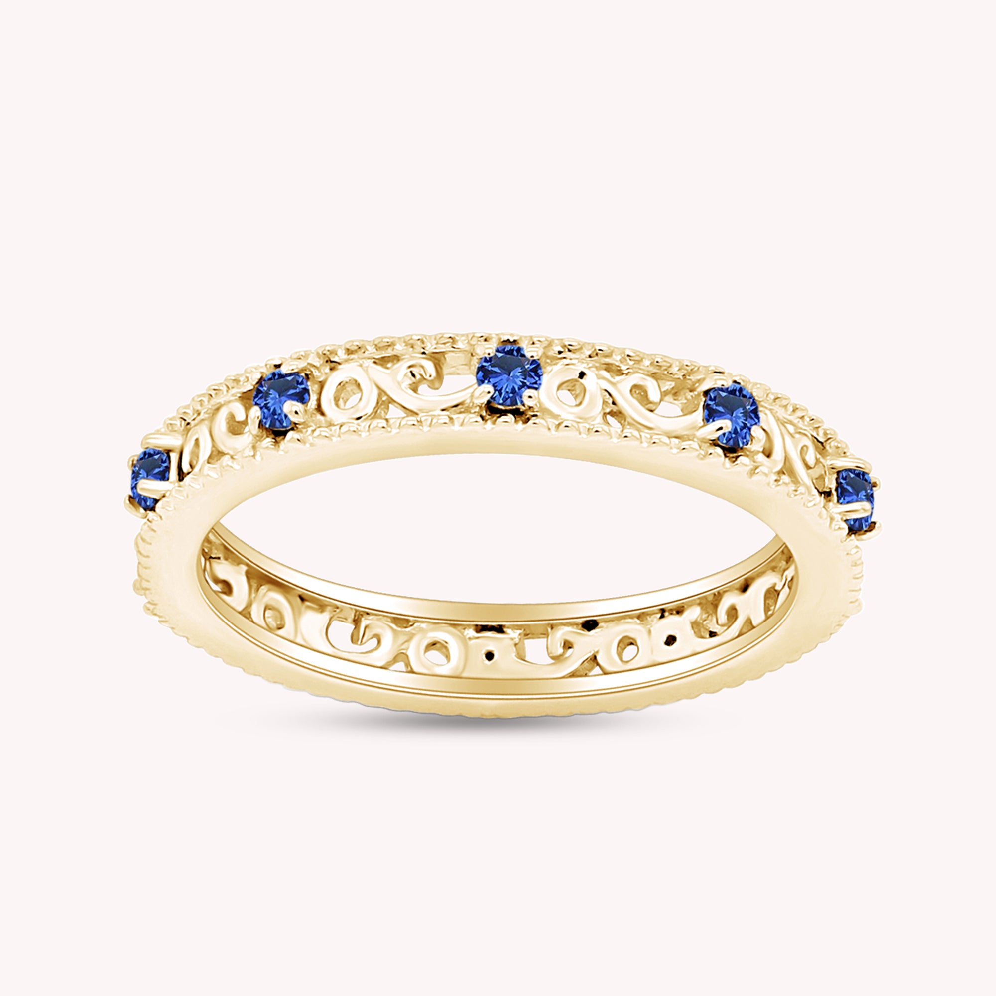 Filigree Eternity Wedding Band Ring for Women