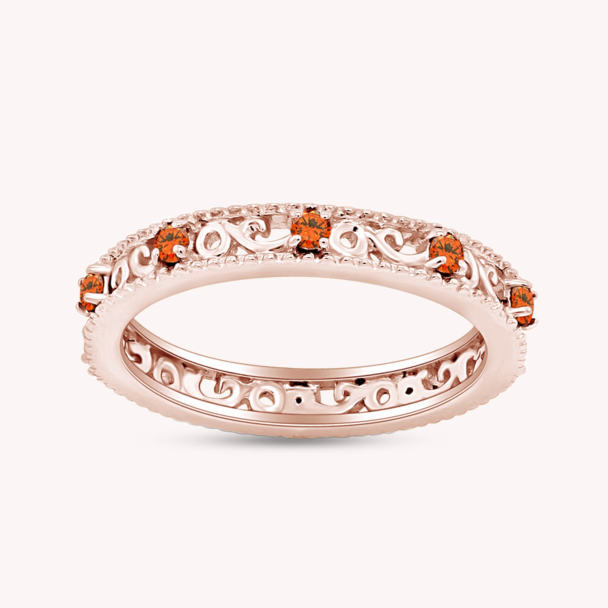 Filigree Eternity Wedding Band Ring for Women