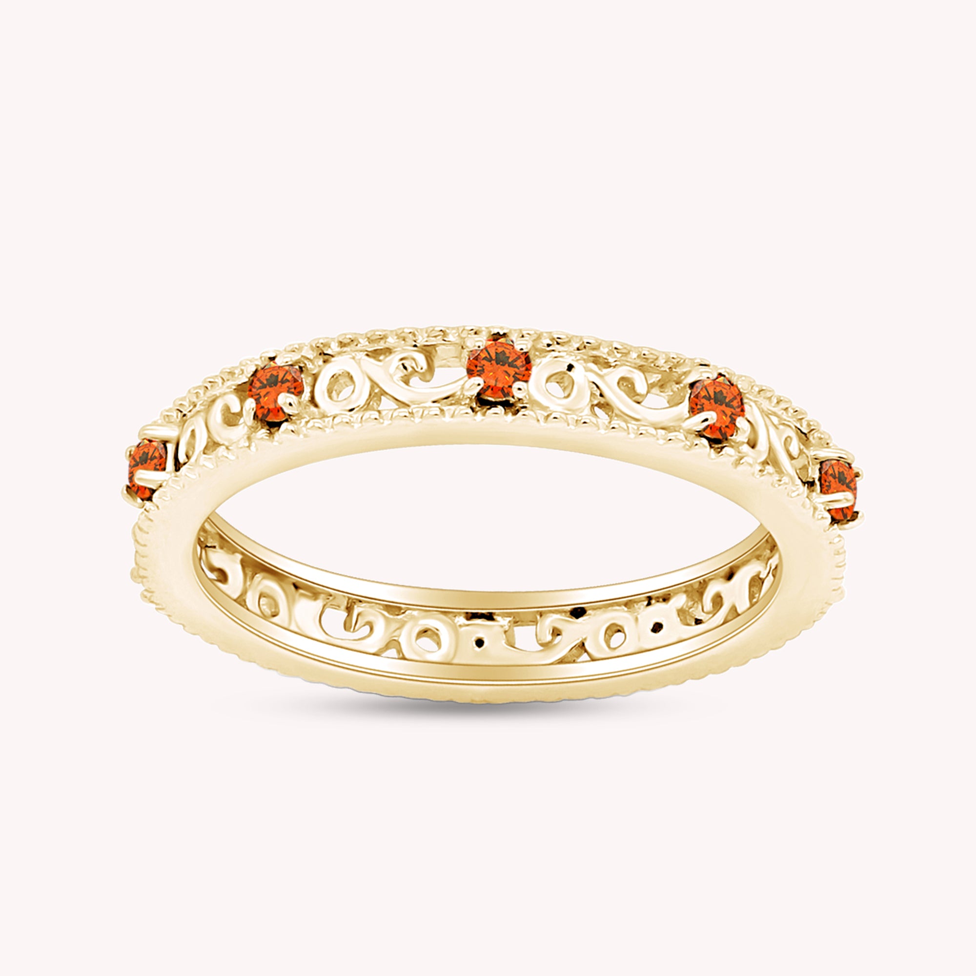 Filigree Eternity Wedding Band Ring for Women