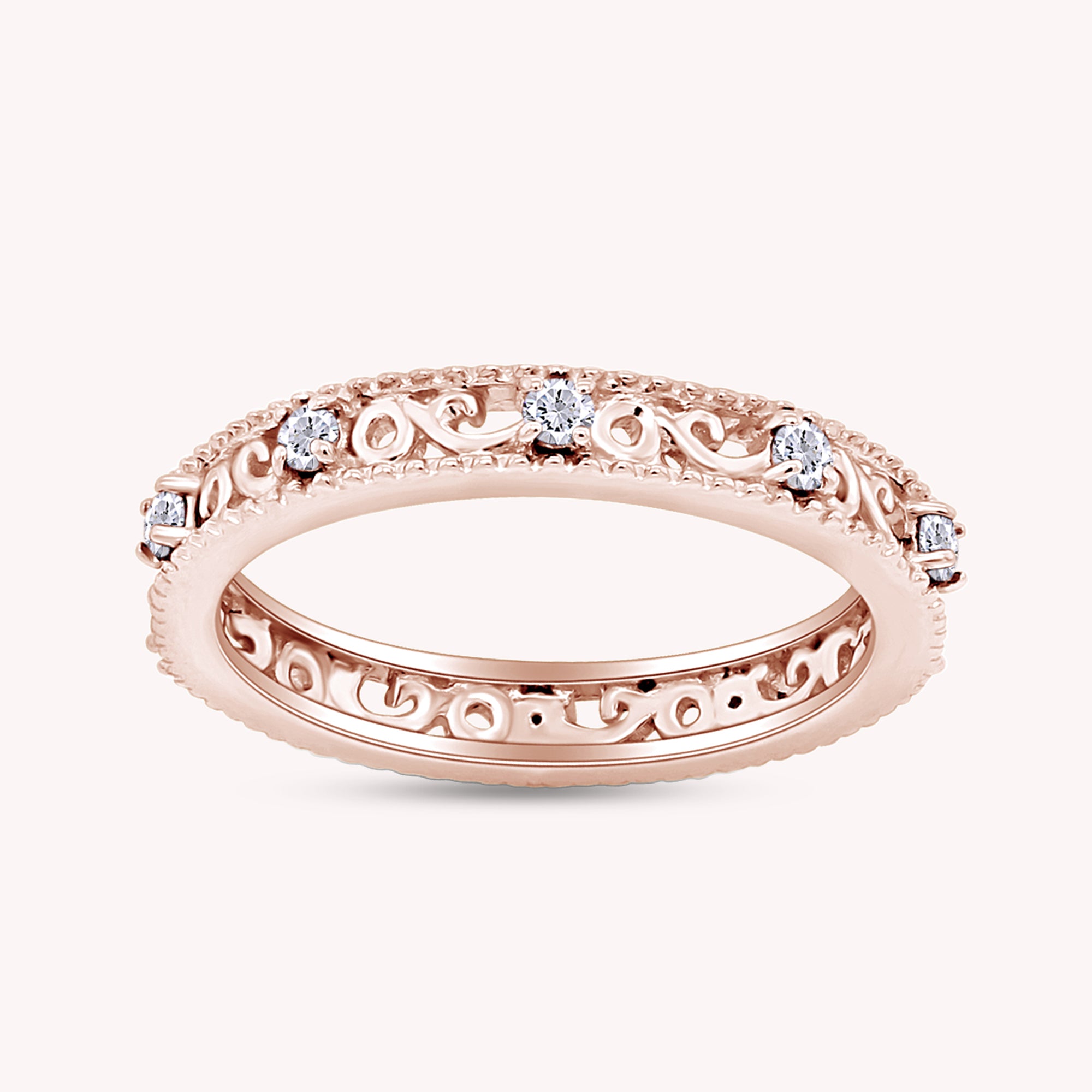Filigree Eternity Wedding Band Ring for Women
