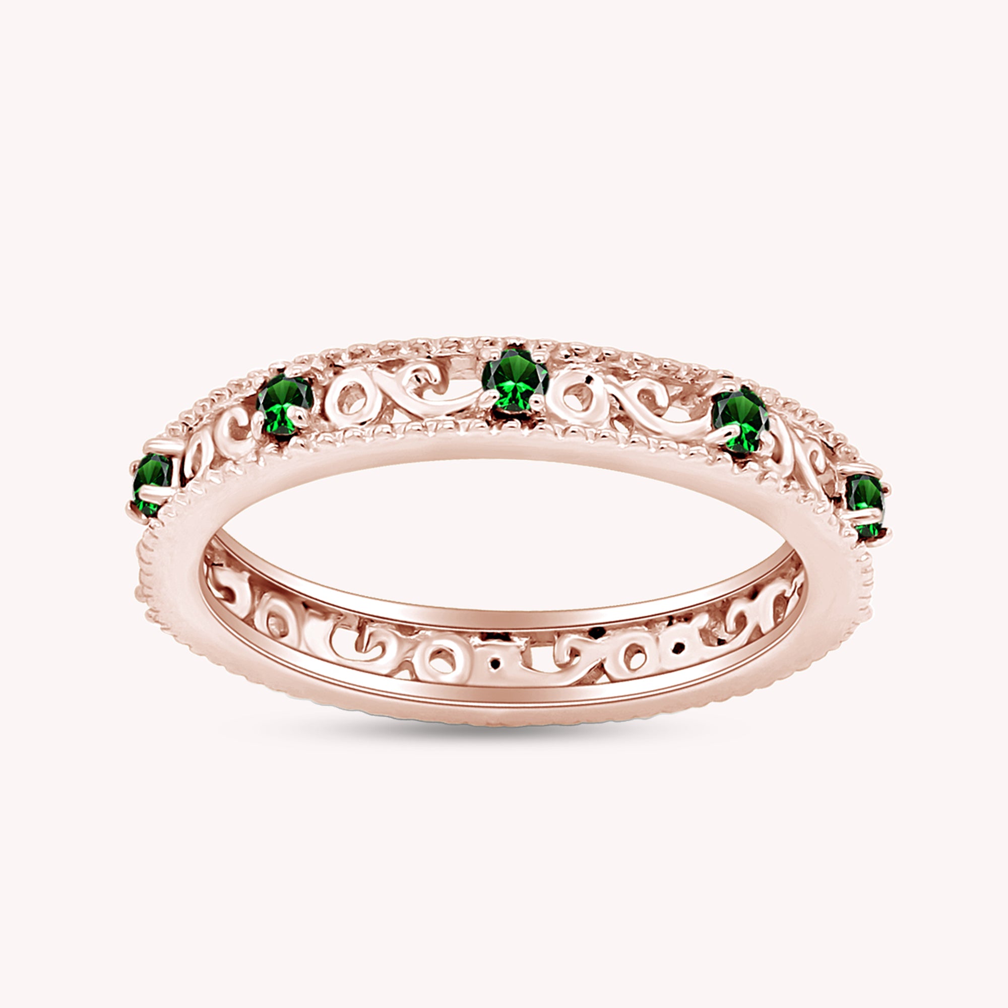 Filigree Eternity Wedding Band Ring for Women