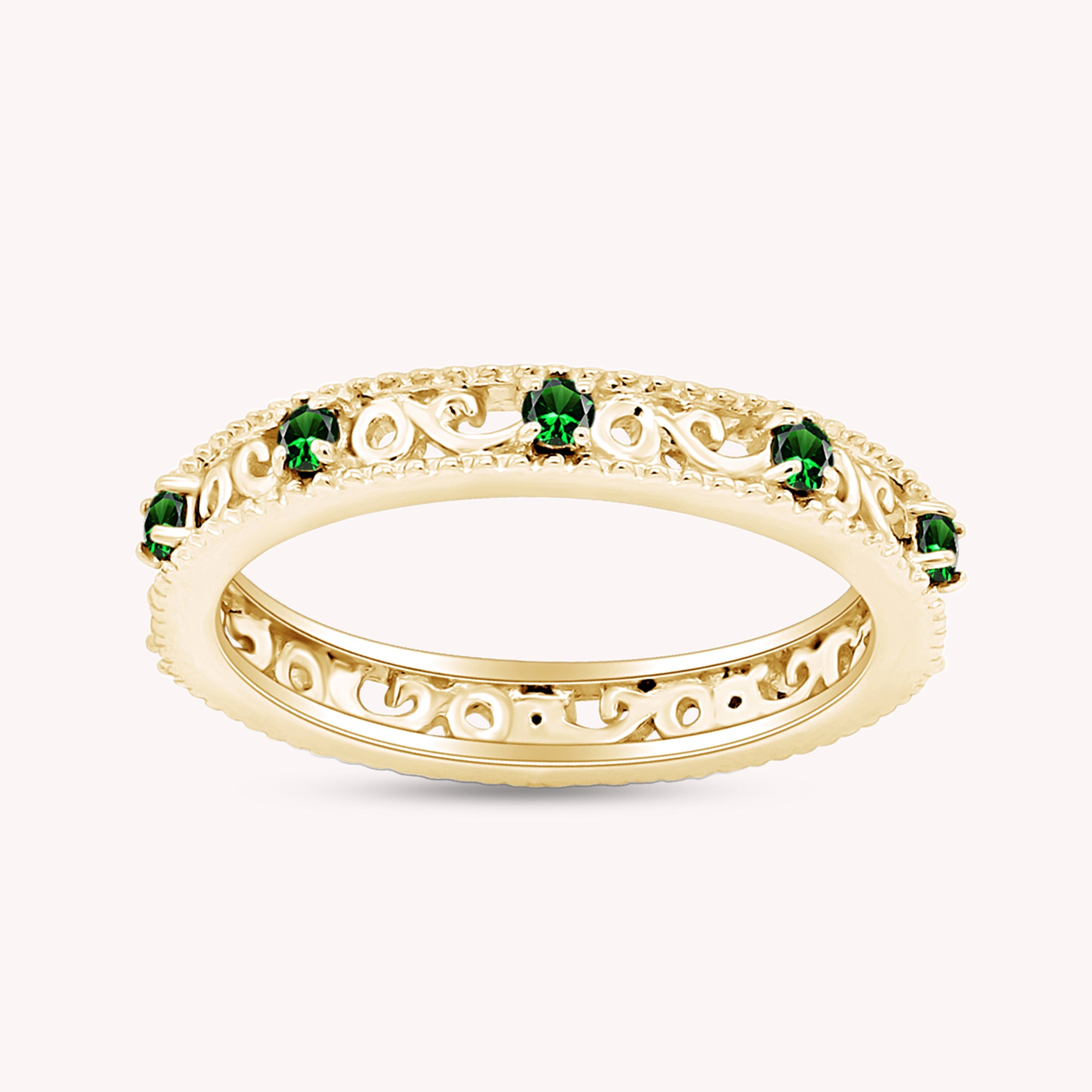 Filigree Eternity Wedding Band Ring for Women