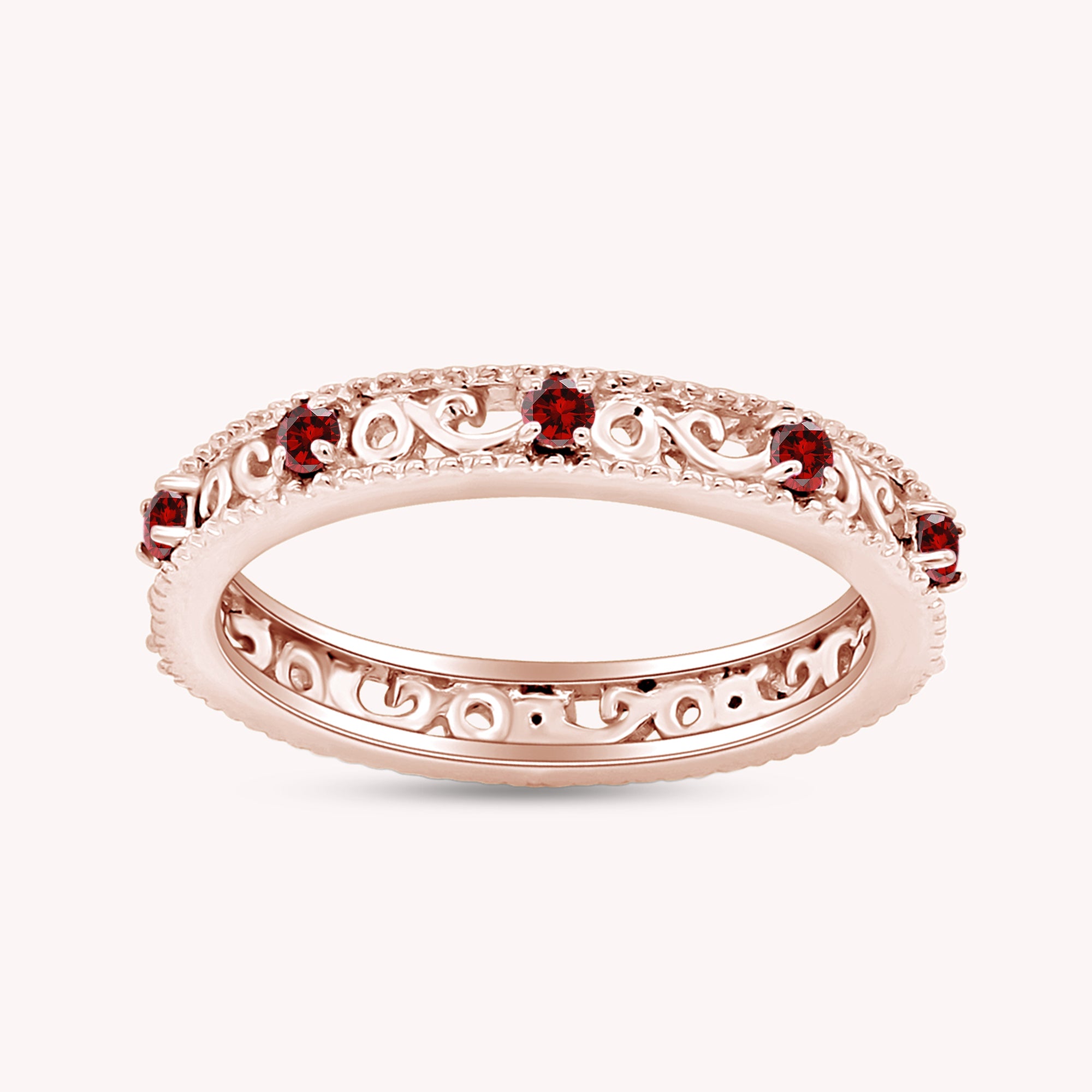 Filigree Eternity Wedding Band Ring for Women
