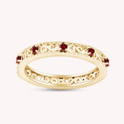 Filigree Eternity Wedding Band Ring for Women