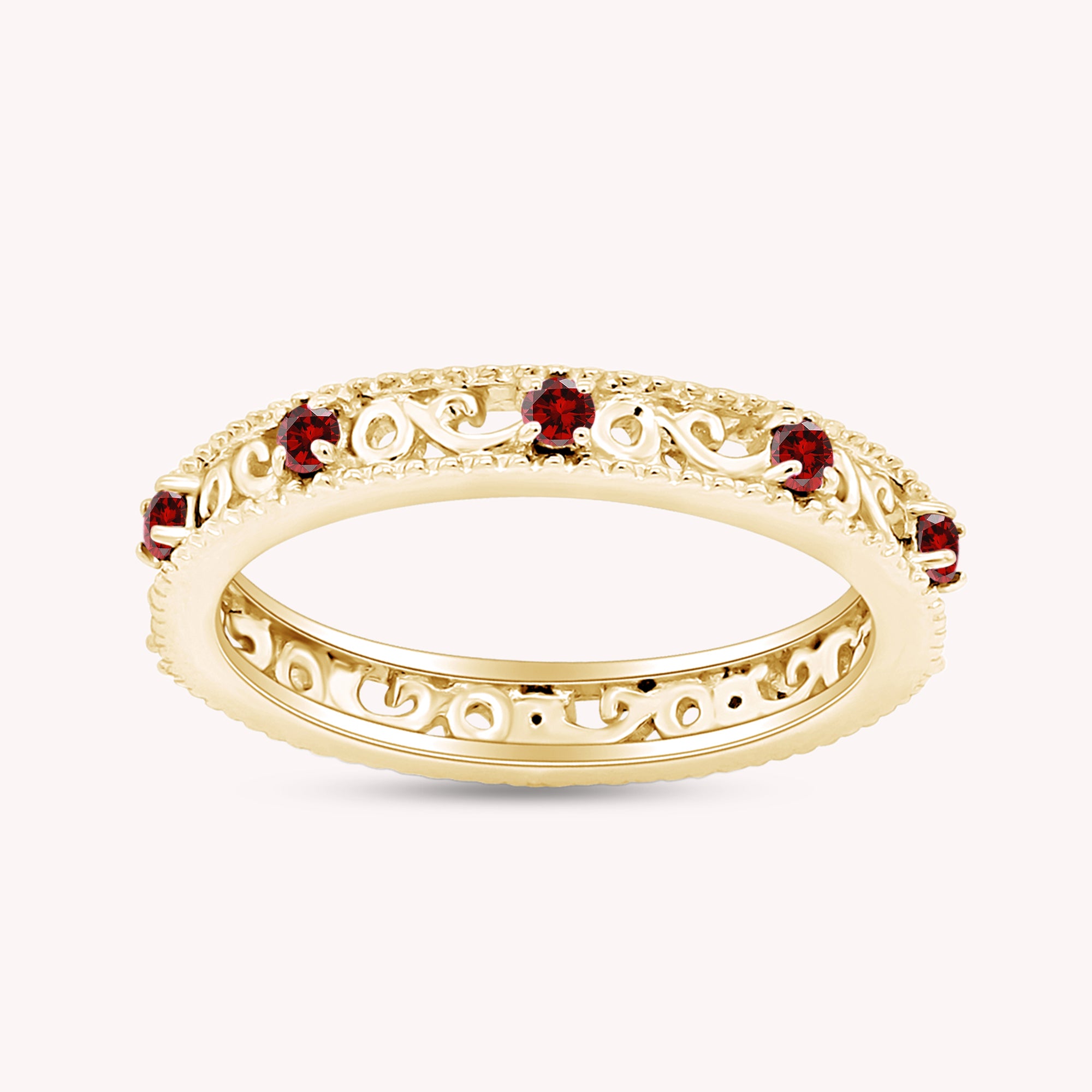 Filigree Eternity Wedding Band Ring for Women