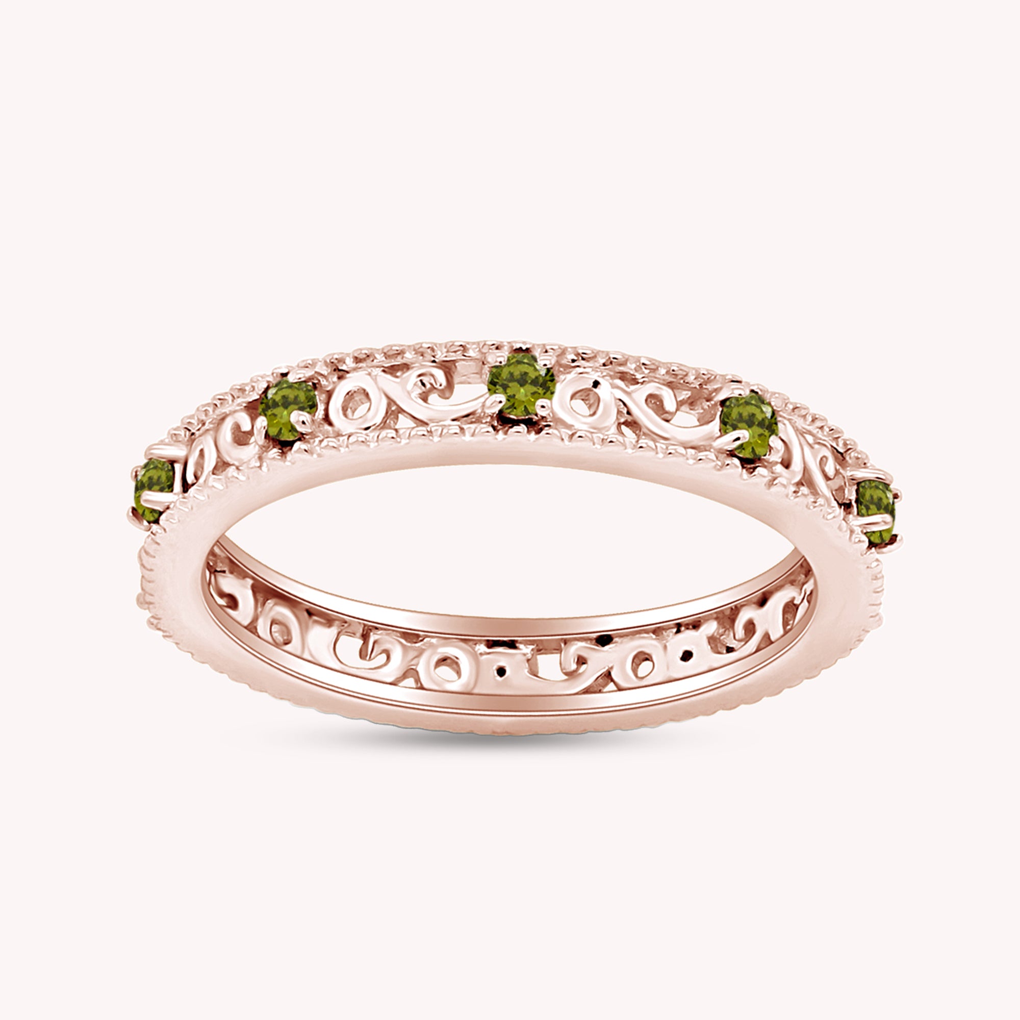 Filigree Eternity Wedding Band Ring for Women
