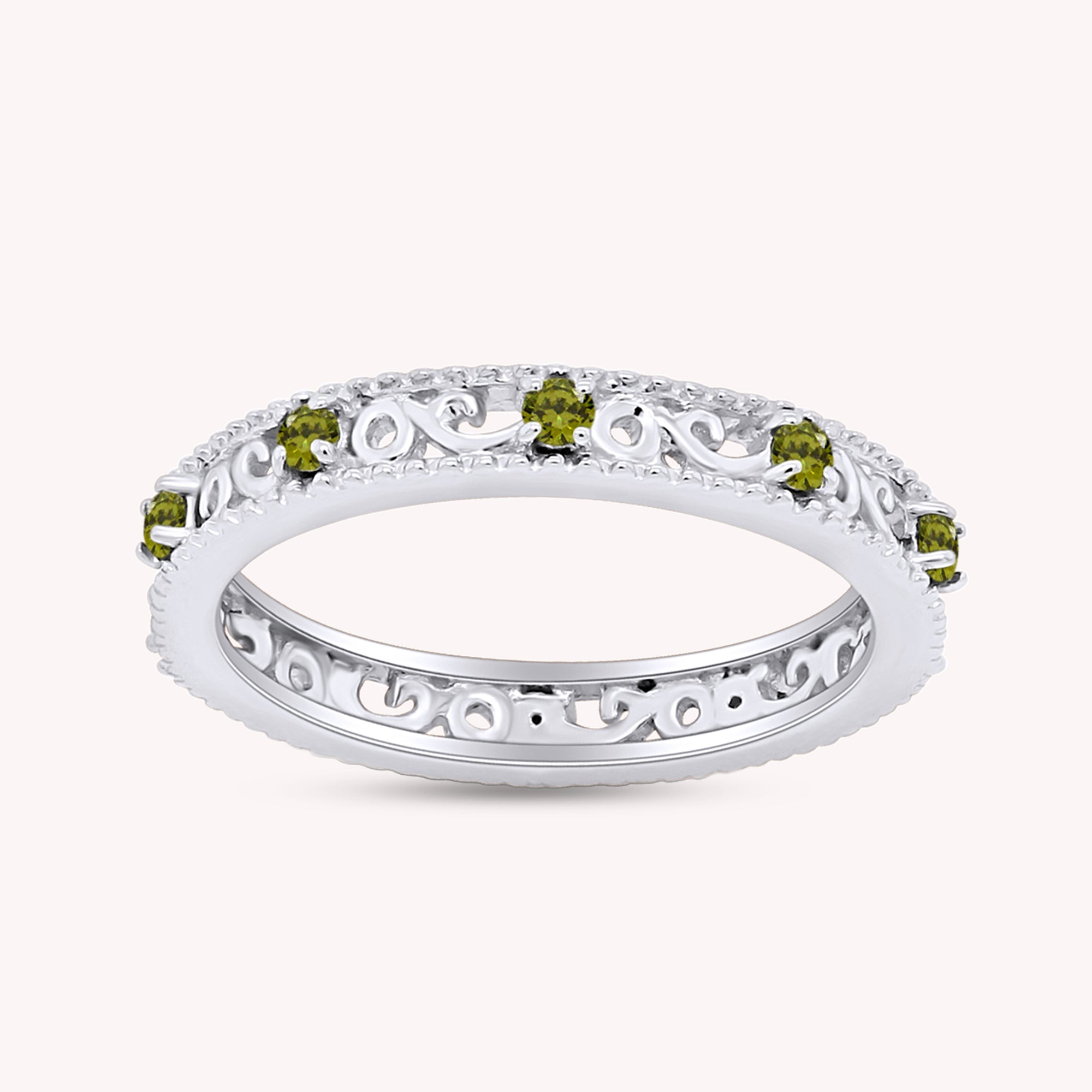 Filigree Eternity Wedding Band Ring for Women