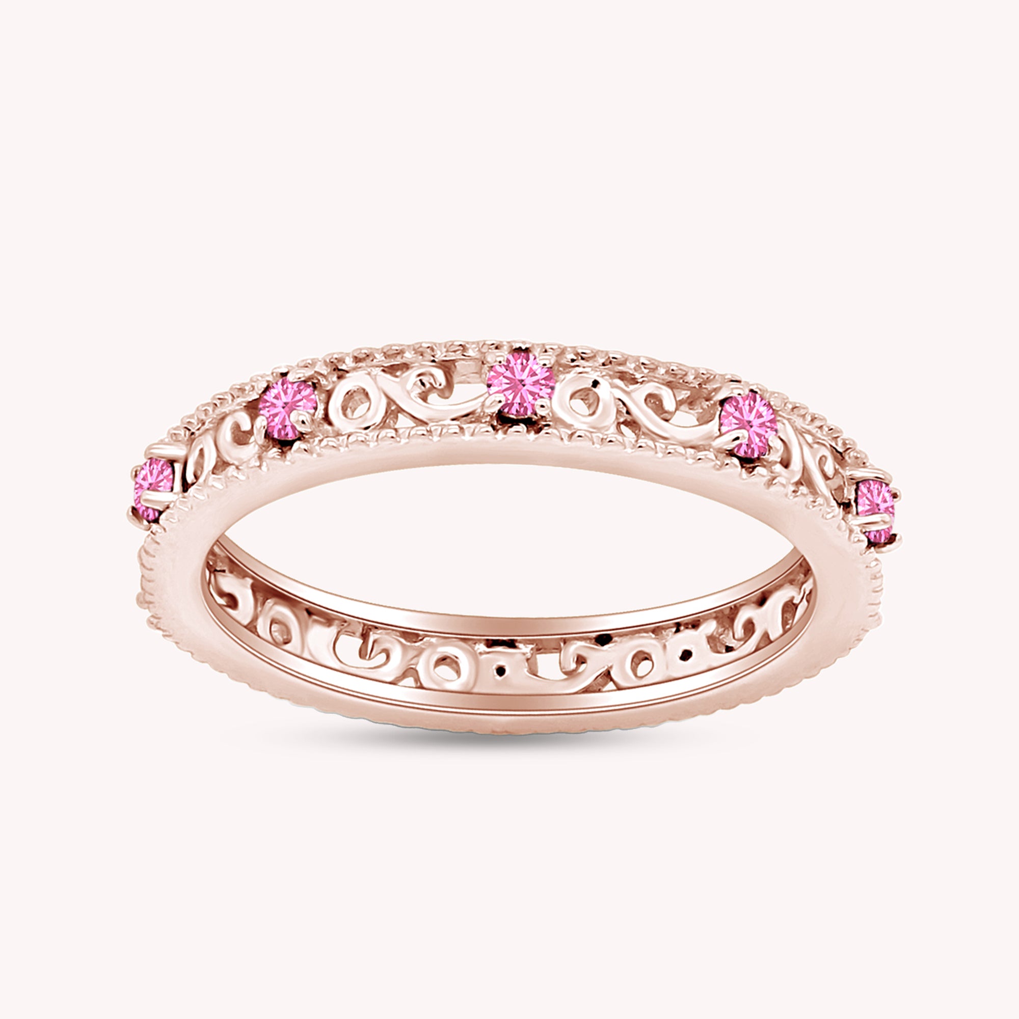 Filigree Eternity Wedding Band Ring for Women