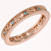 Filigree Eternity Wedding Band Ring Simulated Gemstone