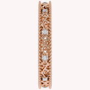Filigree Eternity Wedding Band Ring Simulated Gemstone