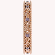 Filigree Eternity Wedding Band Ring Simulated Gemstone