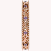 Filigree Eternity Wedding Band Ring Simulated Gemstone