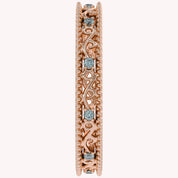Filigree Eternity Wedding Band Ring Simulated Gemstone