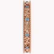 Filigree Eternity Wedding Band Ring Simulated Gemstone