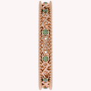 Filigree Eternity Wedding Band Ring Simulated Gemstone