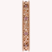 Filigree Eternity Wedding Band Ring Simulated Gemstone