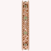 Filigree Eternity Wedding Band Ring Simulated Gemstone
