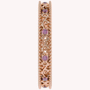 Filigree Eternity Wedding Band Ring Simulated Gemstone