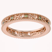 Filigree Eternity Wedding Band Ring Simulated Gemstone