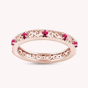 Filigree Eternity Wedding Band Ring for Women