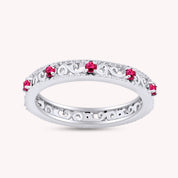 Filigree Eternity Wedding Band Ring for Women