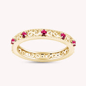 Filigree Eternity Wedding Band Ring for Women