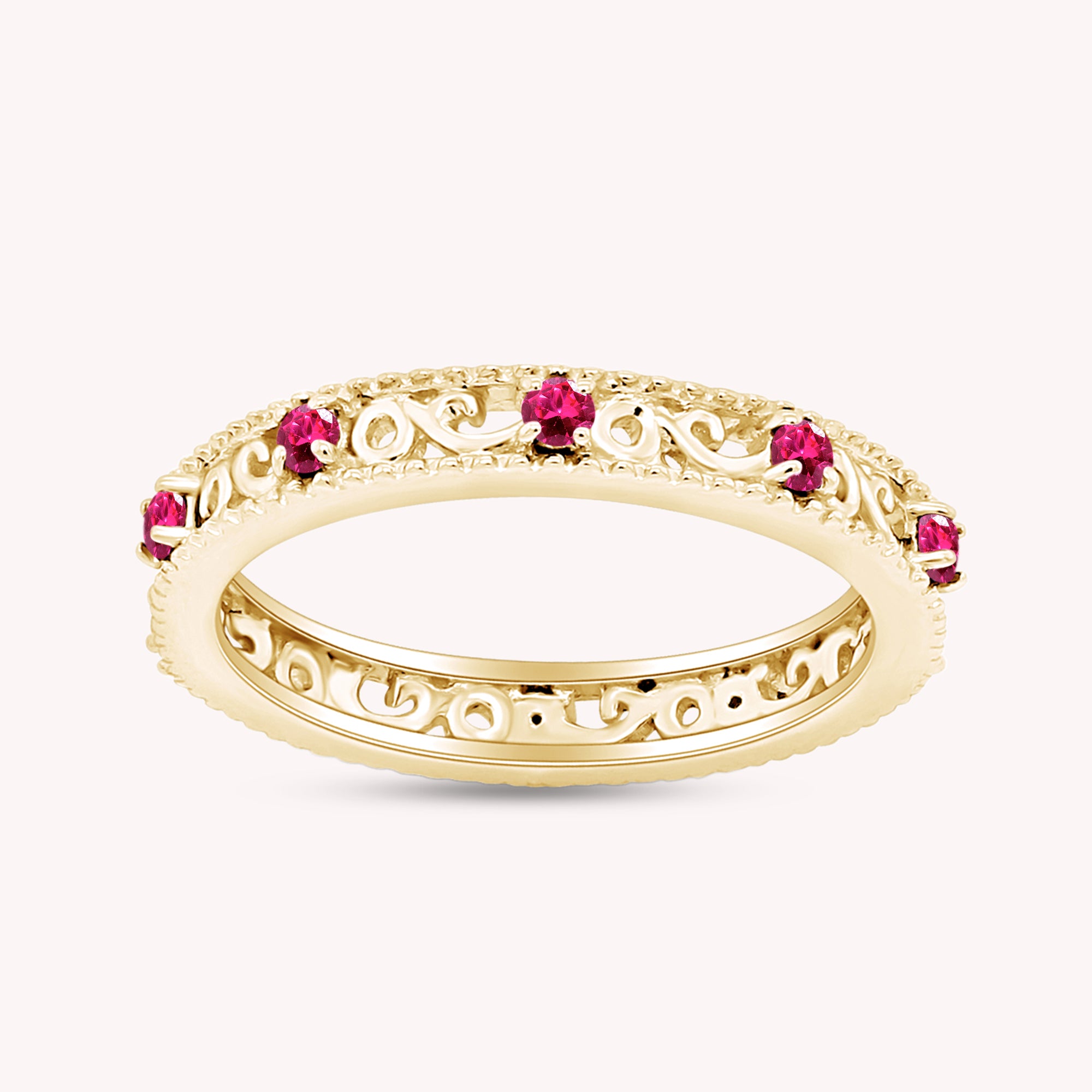 Filigree Eternity Wedding Band Ring for Women