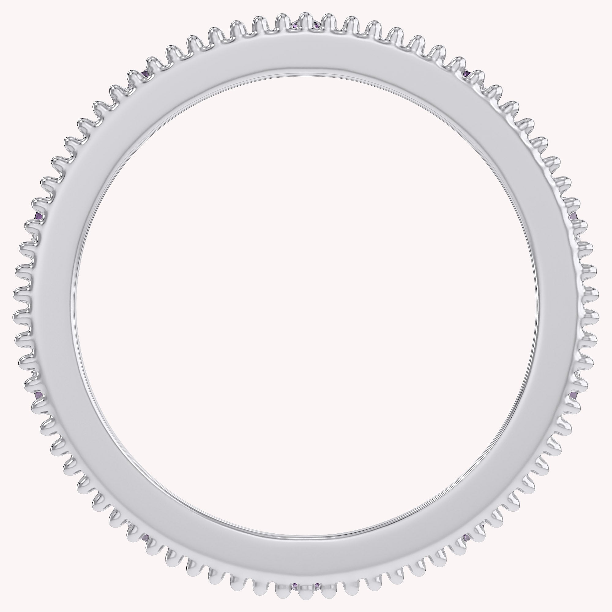 Filigree Eternity Wedding Band Ring Simulated Gemstone