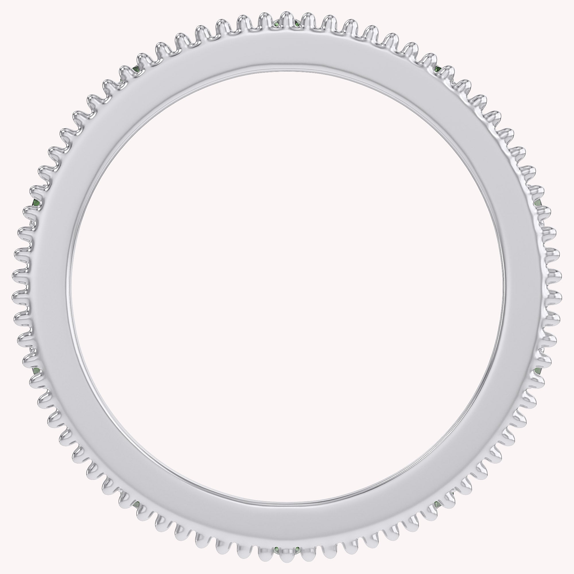 Filigree Eternity Wedding Band Ring Simulated Gemstone