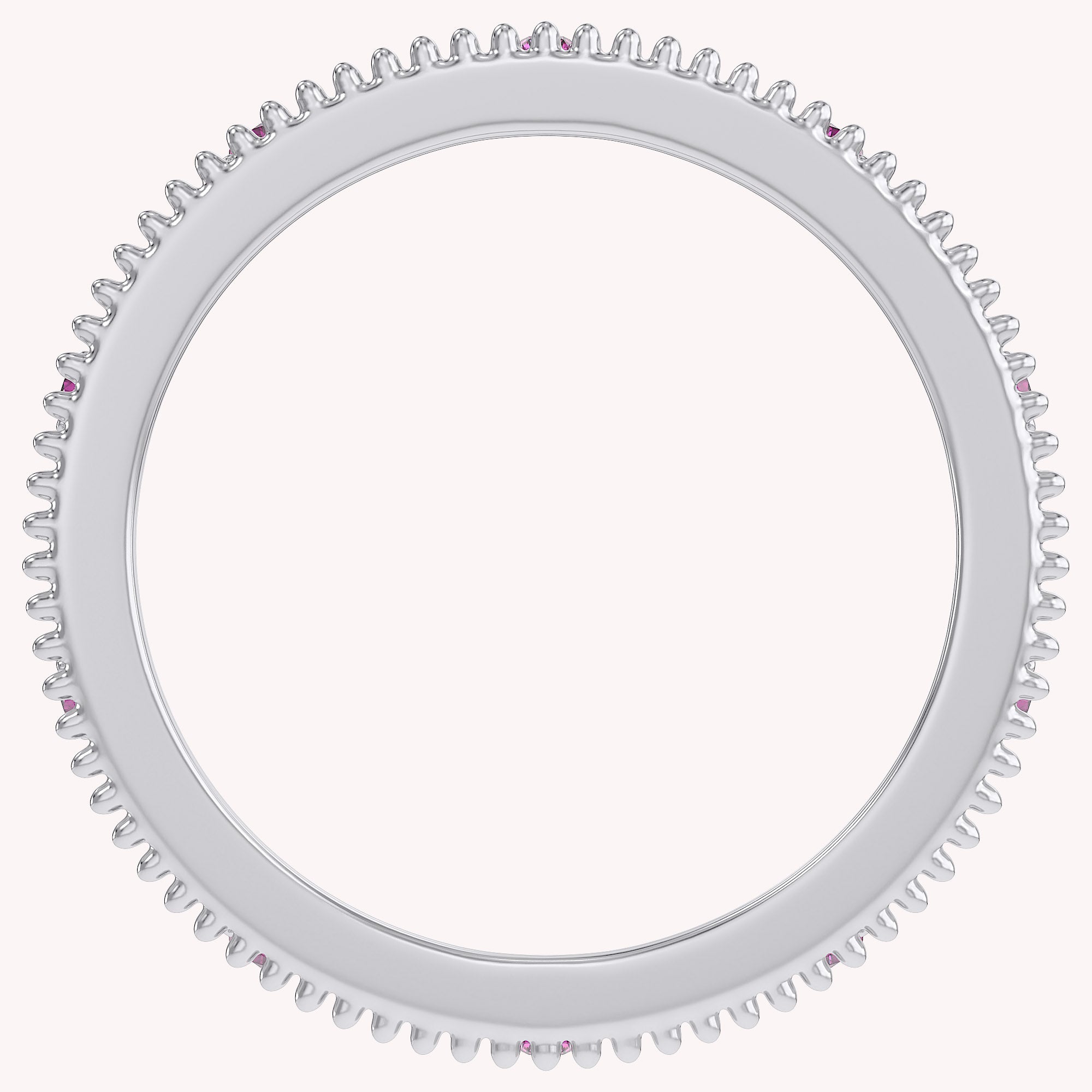 Filigree Eternity Wedding Band Ring Simulated Gemstone