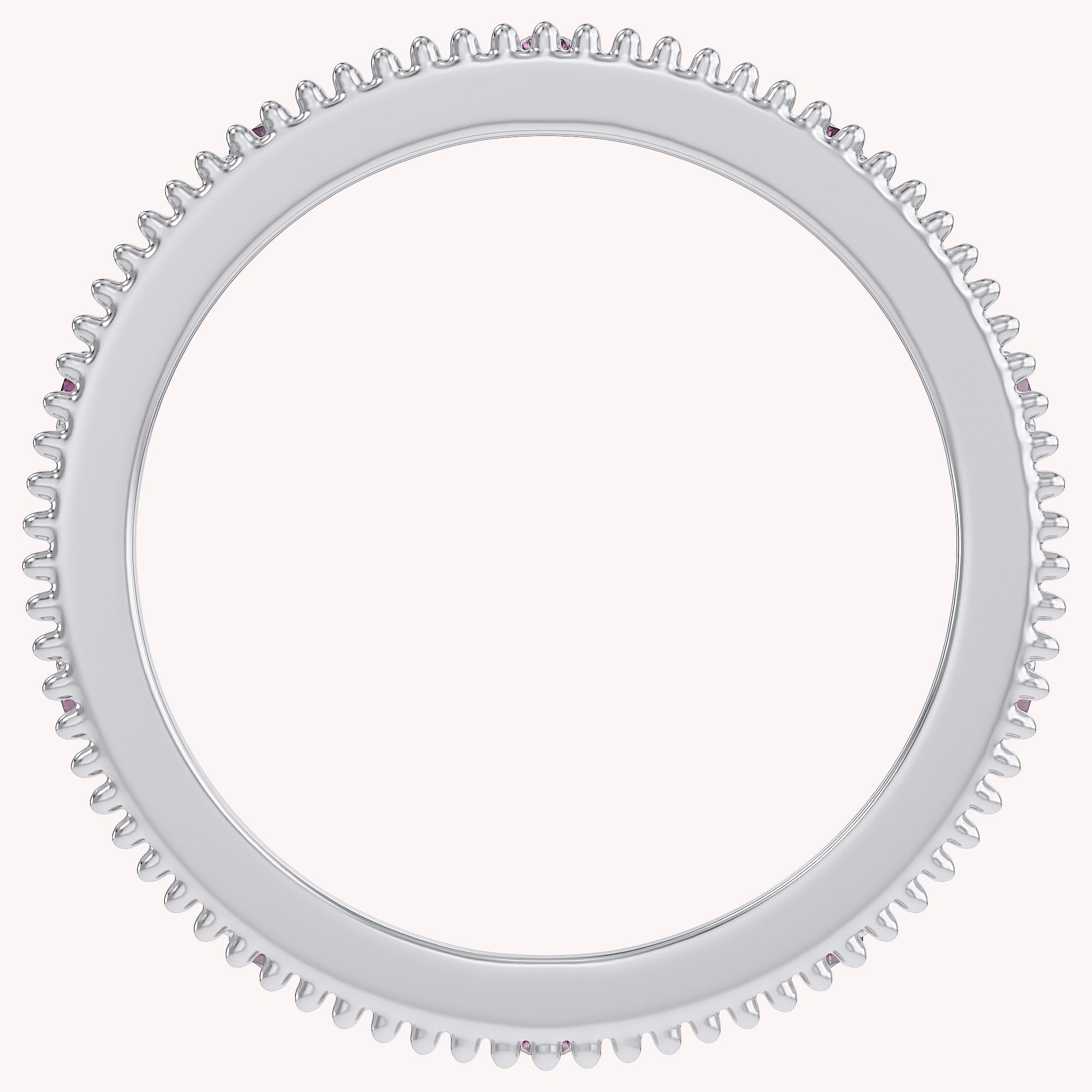 Filigree Eternity Wedding Band Ring Simulated Gemstone