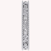 Filigree Eternity Wedding Band Ring Simulated Gemstone