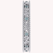 Filigree Eternity Wedding Band Ring Simulated Gemstone