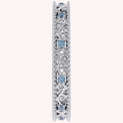 Filigree Eternity Wedding Band Ring Simulated Gemstone