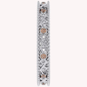 Filigree Eternity Wedding Band Ring Simulated Gemstone