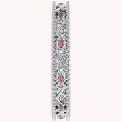Filigree Eternity Wedding Band Ring Simulated Gemstone