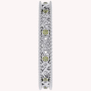 Filigree Eternity Wedding Band Ring Simulated Gemstone