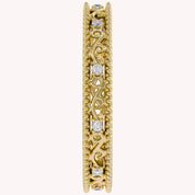 Filigree Eternity Wedding Band Ring Simulated Gemstone