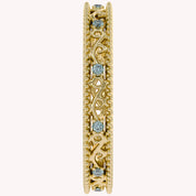Filigree Eternity Wedding Band Ring Simulated Gemstone