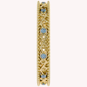 Filigree Eternity Wedding Band Ring Simulated Gemstone