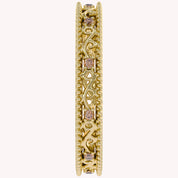 Filigree Eternity Wedding Band Ring Simulated Gemstone